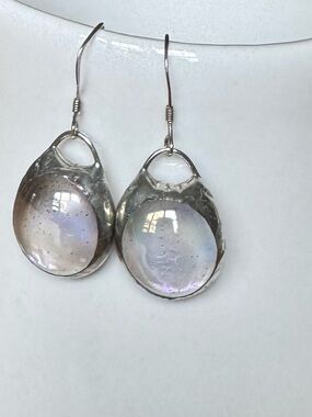 Glass and Silver Earrings